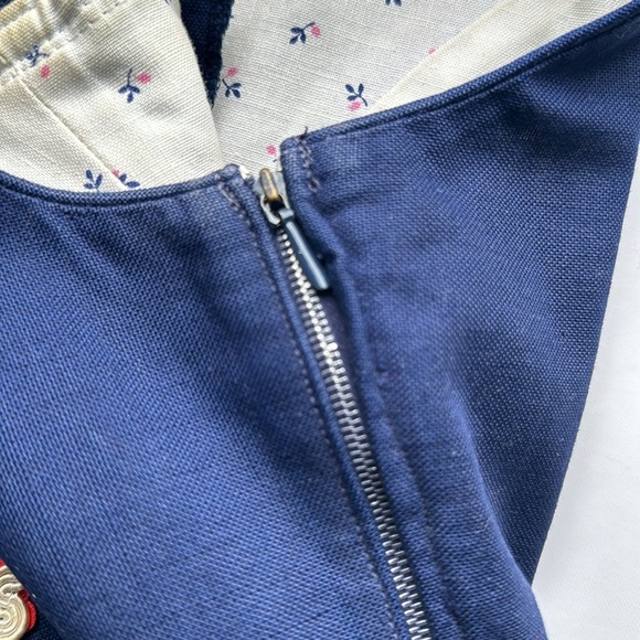 HANCKE VINTAGE DRESS COTTON BLUE DRESS AUSTRIAN 60s PRAIRIE DRESS EMBROIDERED 42 - Picture 17 of 17